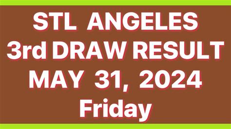 3rd Draw, STL ANGELES Result Today (8pm) STL PARES .